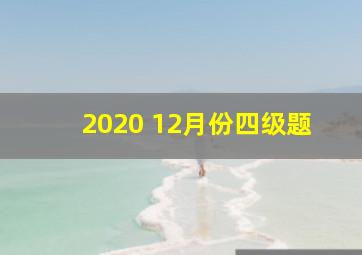 2020 12月份四级题